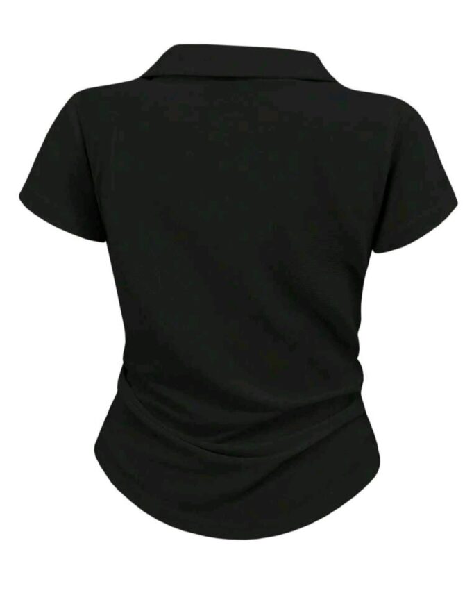Knight Printed Lapel Short Sleeve T-Shirt - Image 3