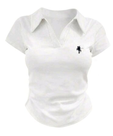 Knight Printed Lapel Short Sleeve T-Shirt