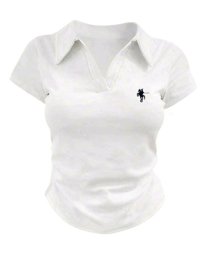 Knight Printed Lapel Short Sleeve T-Shirt