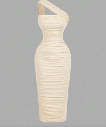 Women's Vintage Asymmetric Ruched Sleeveless Dress