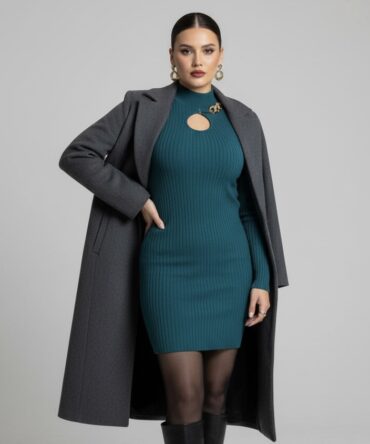 Slim fit Dress with gold necklace