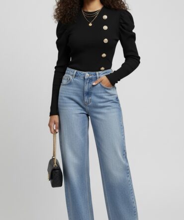 Black top with golden button