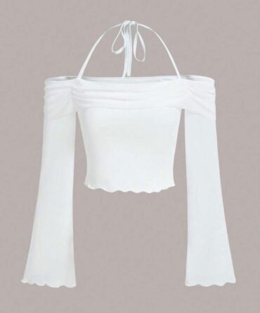 Off shoulder top with long sleeves