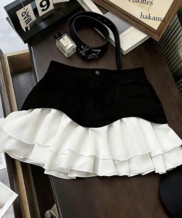 Franclia Women's Elegant Patchwork Mini Skirt, Spring/Summer