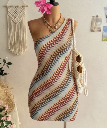 Temptaria Bohemian Patchwork Color-Blocking Jacquard Mini Halter Sundress, Suitable For Beach & Casual Vacation Elegant Summer