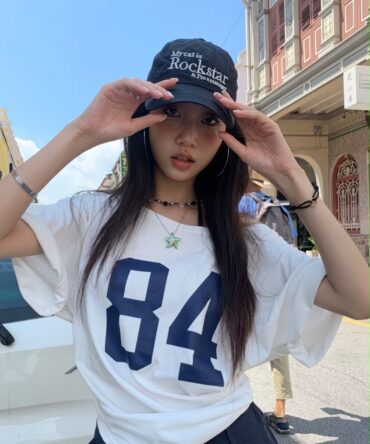Asymmetric Neckline Digital Print Summer Casual T-Shirt Graphic Tees Women Tops
