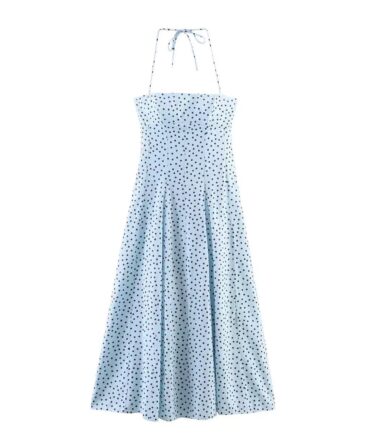 Women's Spring/Summer Polka Dot Spaghetti Strap Sleeveless Dress