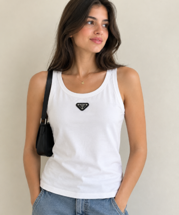 Prada Triangle Logo Tank Top